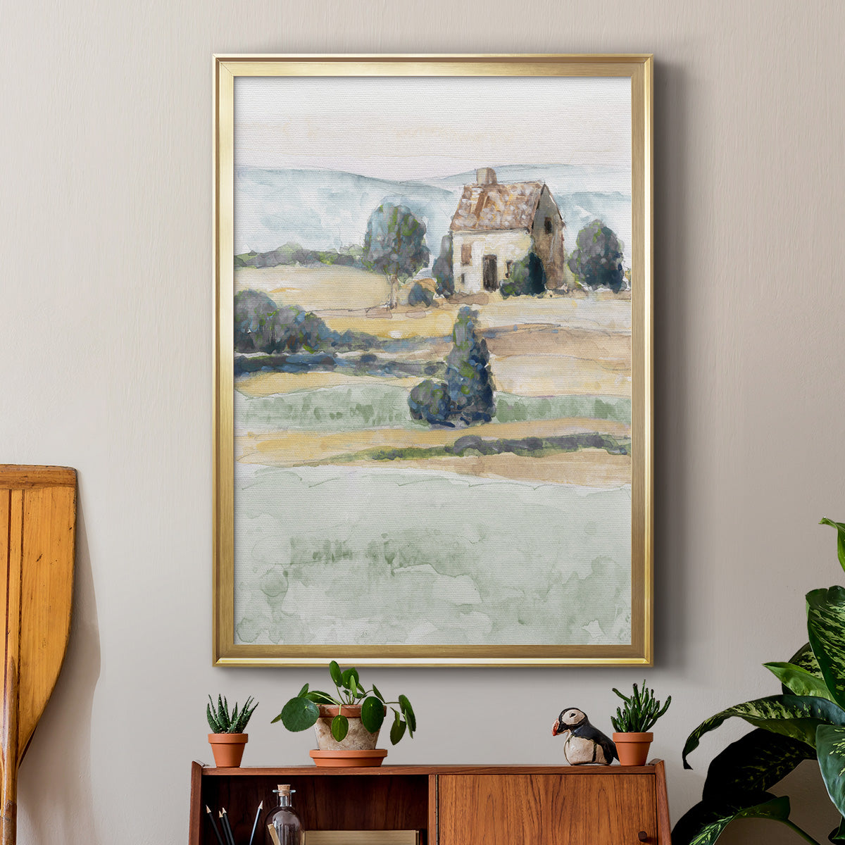 On the Countryside II - Modern Framed Canvas Print