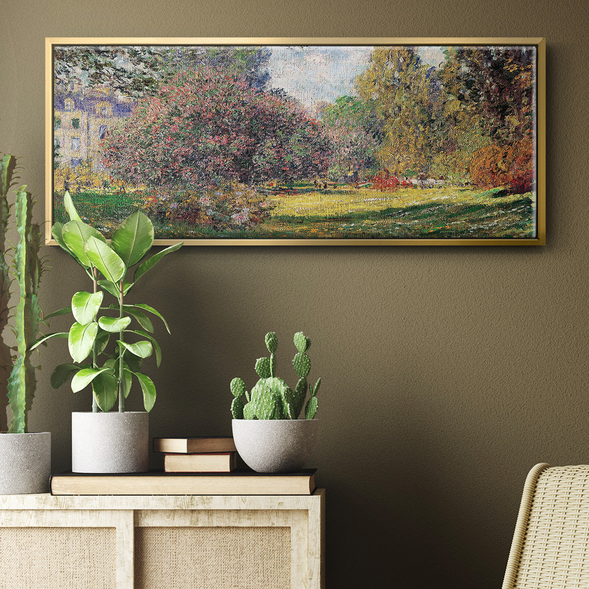 The Park - Floater Framed Canvas Print