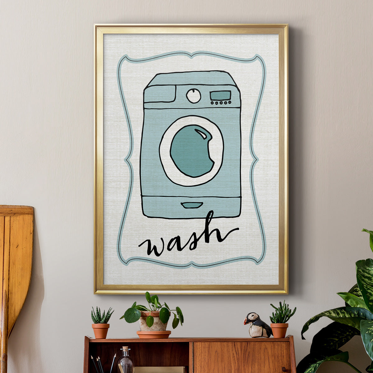 Wash - Modern Framed Canvas Print