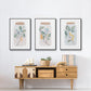 Muted Spring Arrangement I - Framed Premium Gallery Wrapped Canvas L Frame 3 Piece Set - Ready to Hang