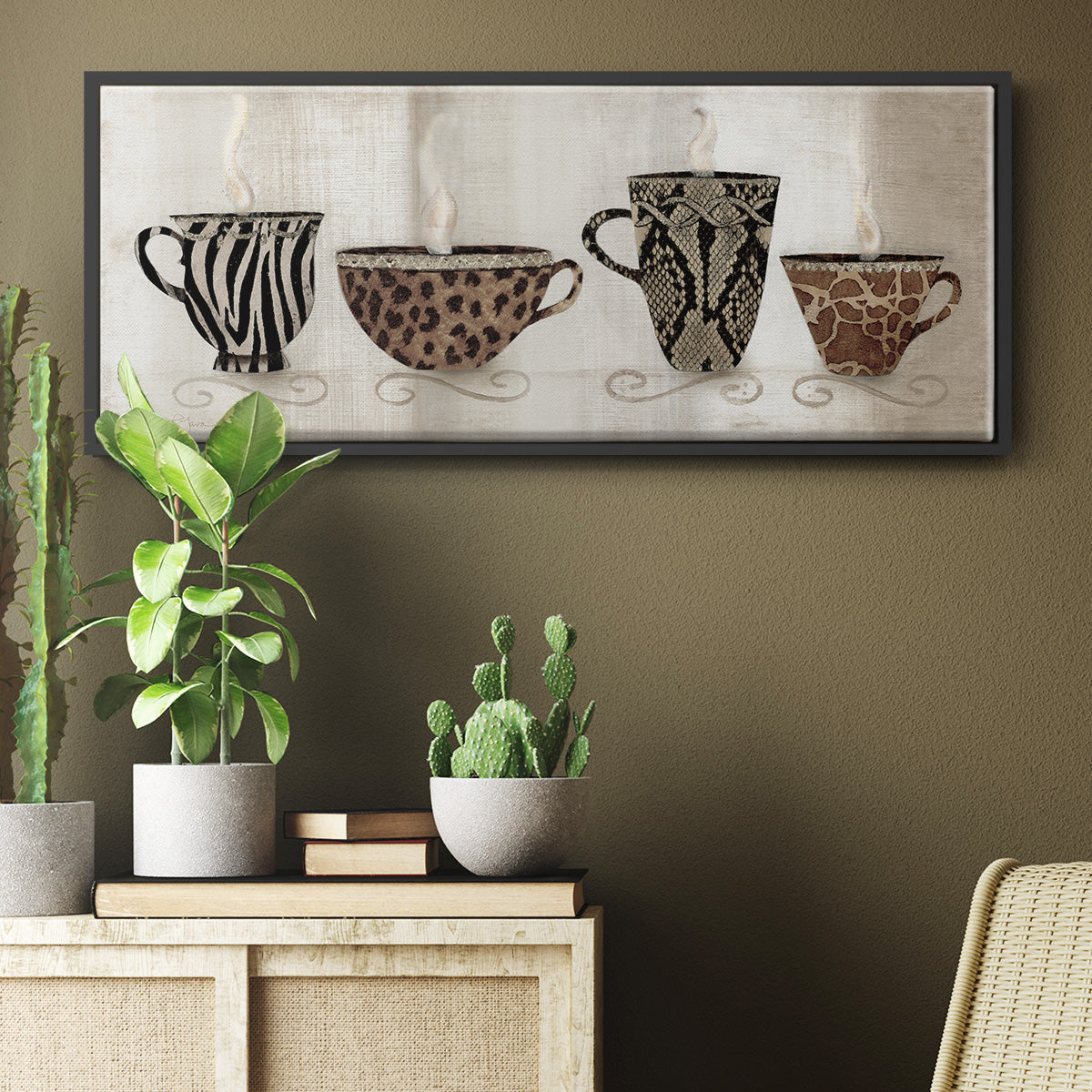 Coffee Skins I - Floater Framed Canvas Print