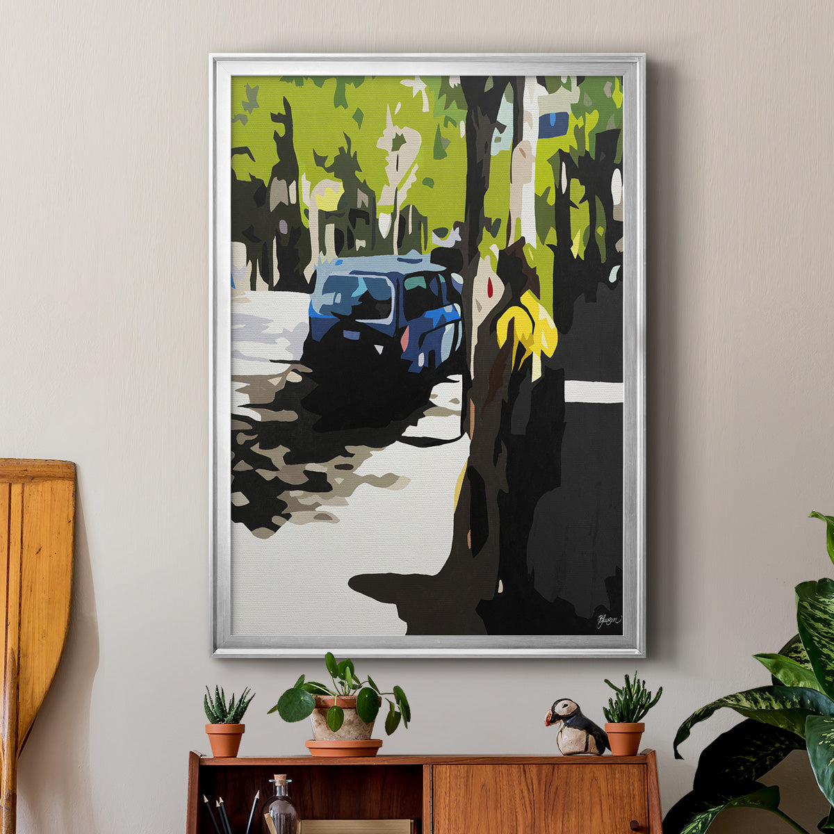 A Volvo in Ballard - Modern Framed Canvas Print