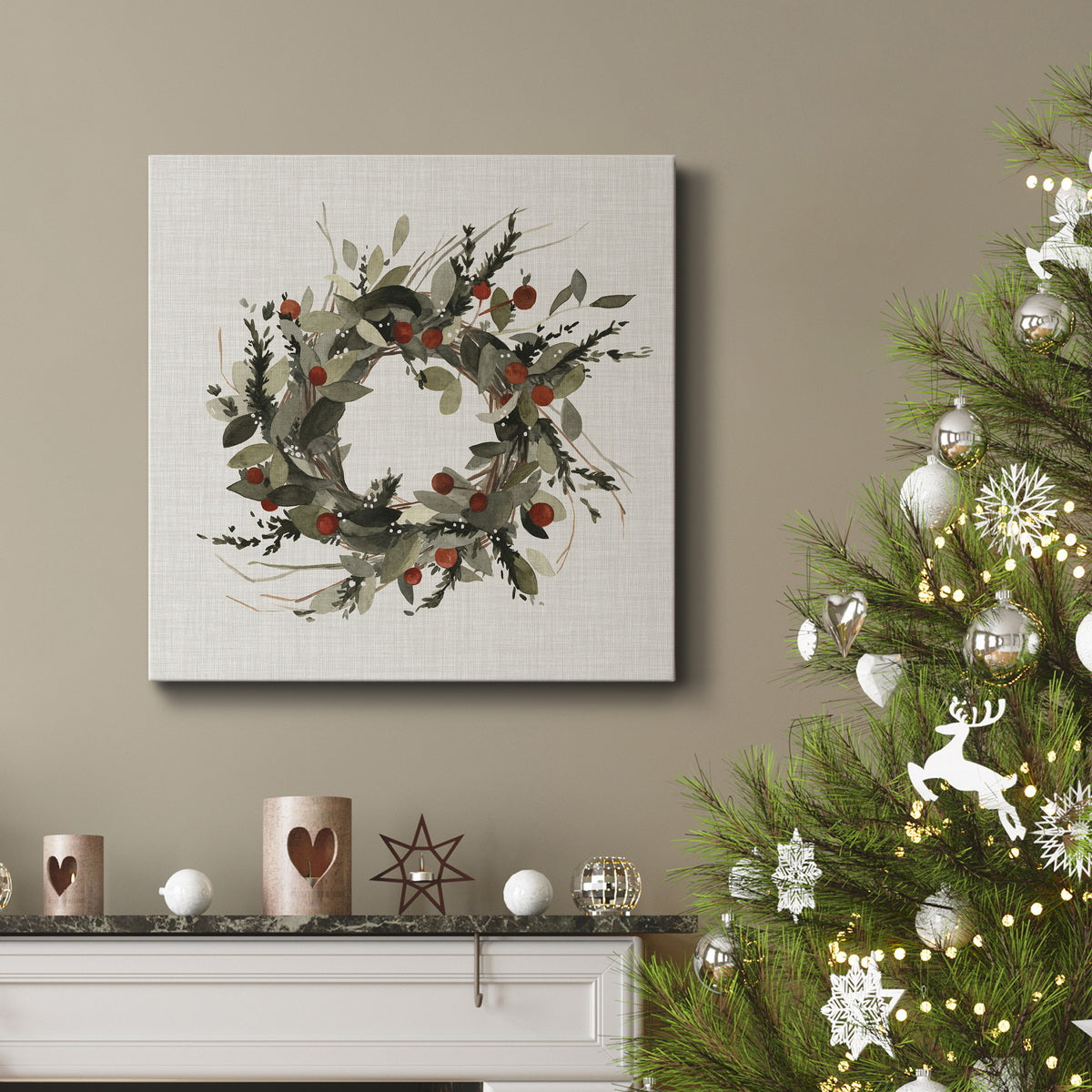 Farmhouse Wreath I-Premium Gallery Wrapped Canvas - Ready to Hang