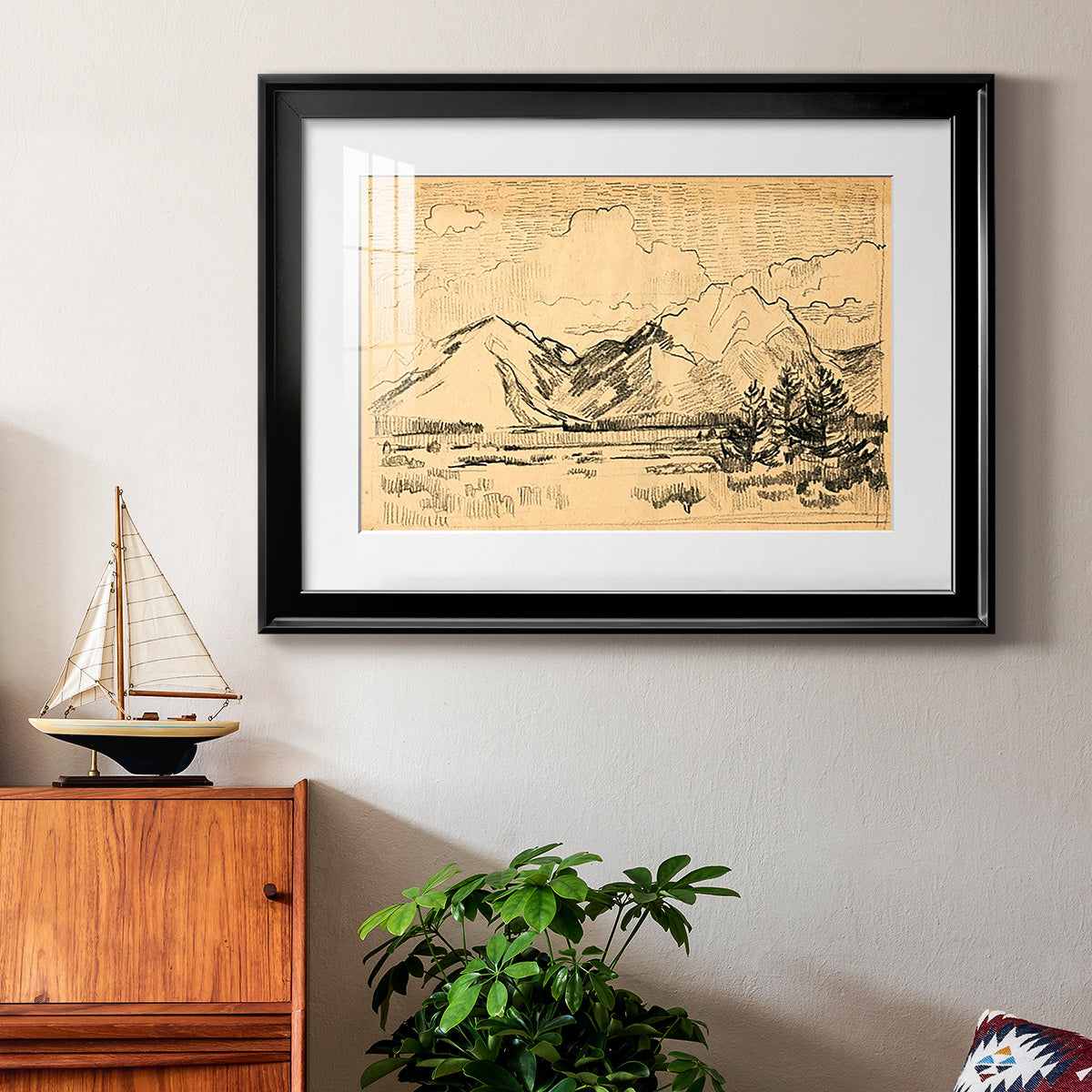 Hatched Horizon II Premium Framed Print - Ready to Hang