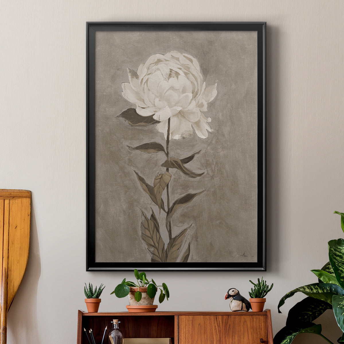 Pretty As A Peony I - Modern Framed Canvas Print