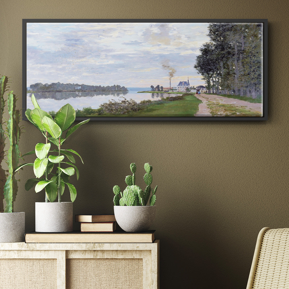 The Promenade at Argenteuil, 1872 - Floater Framed Canvas Print