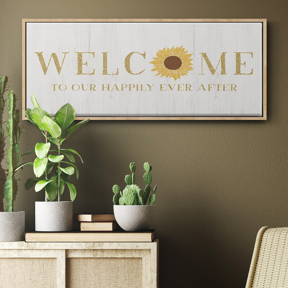 Welcome Happily Ever After - Floater Framed Canvas Print