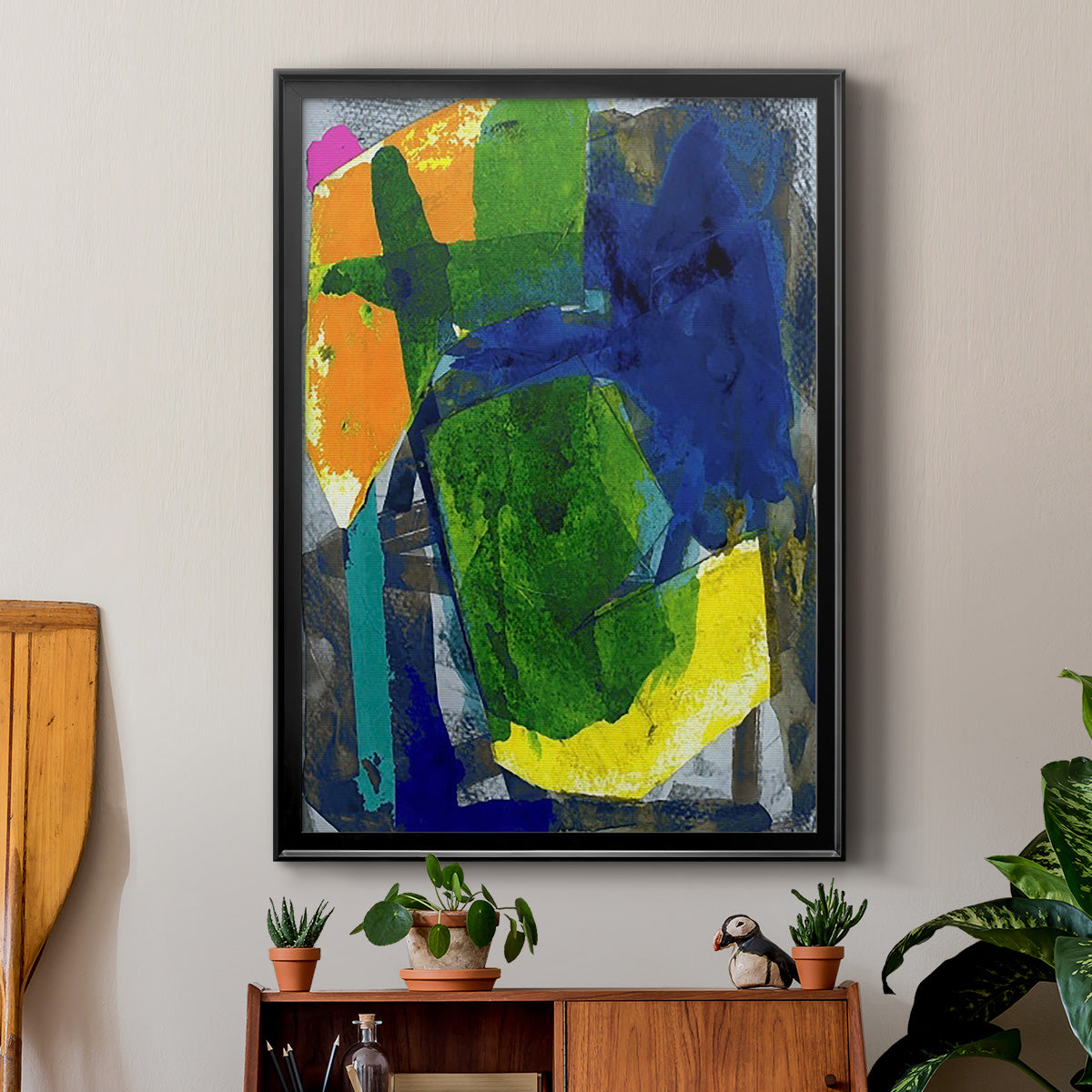 Brights Strokes I - Modern Framed Canvas Print