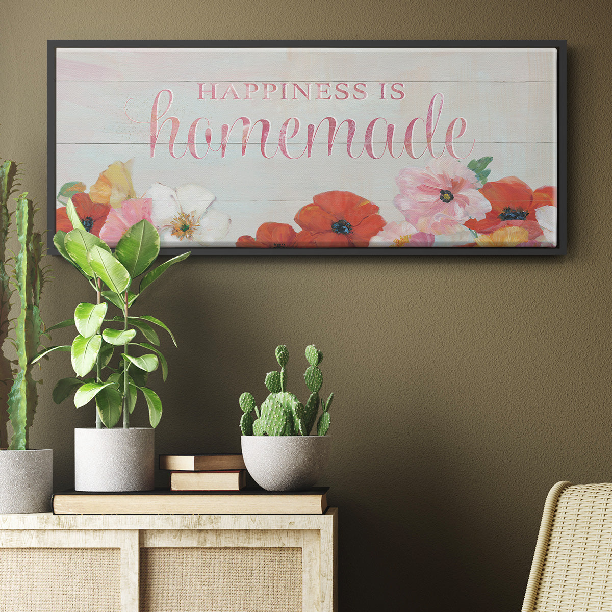 Happiness is Homemade - Floater Framed Canvas Print