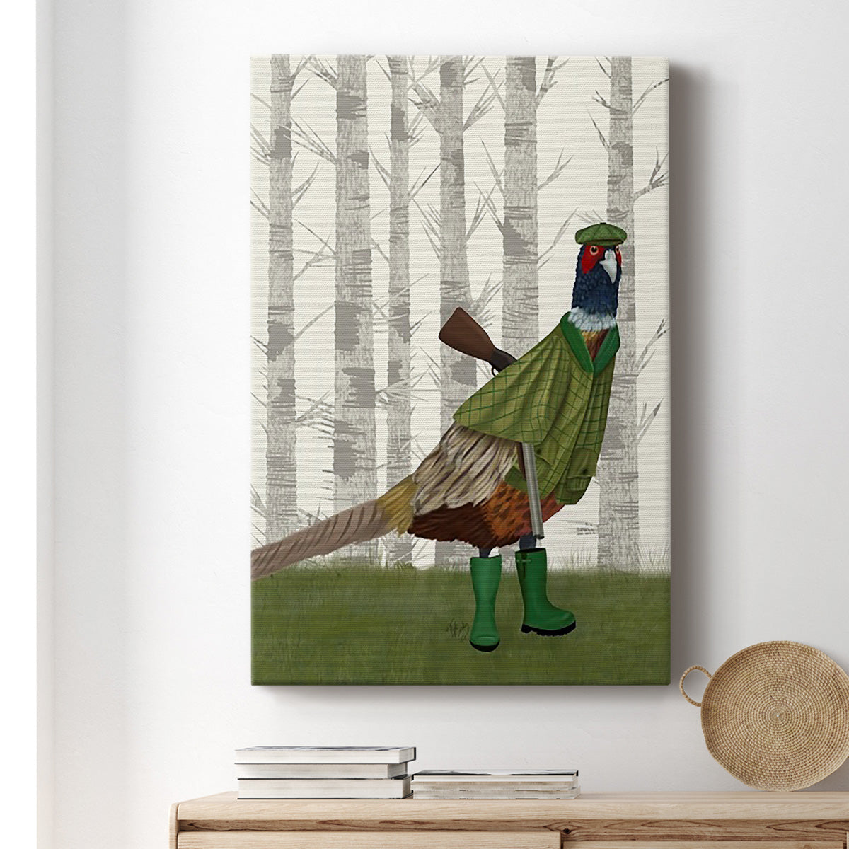 Pheasant Shooting Party 2 Premium Gallery Wrapped Canvas - Ready to Hang