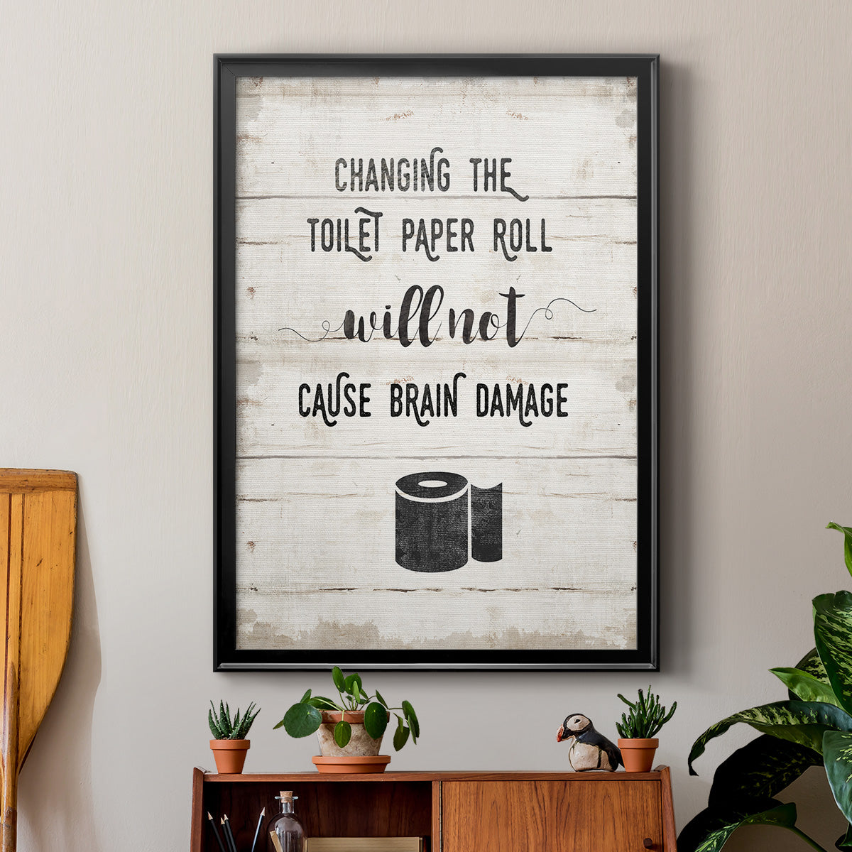 Changing the Roll - Modern Framed Canvas Print