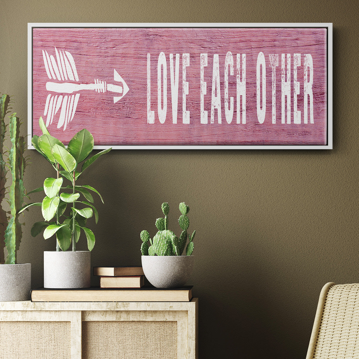 Love Each Other - Floater Framed Canvas Print