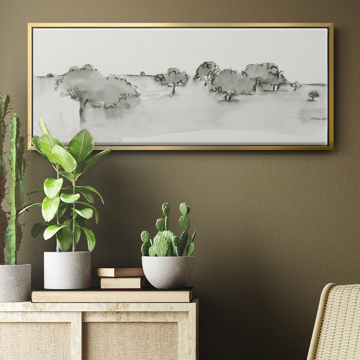 Scenic Scribble I - Floater Framed Canvas Print