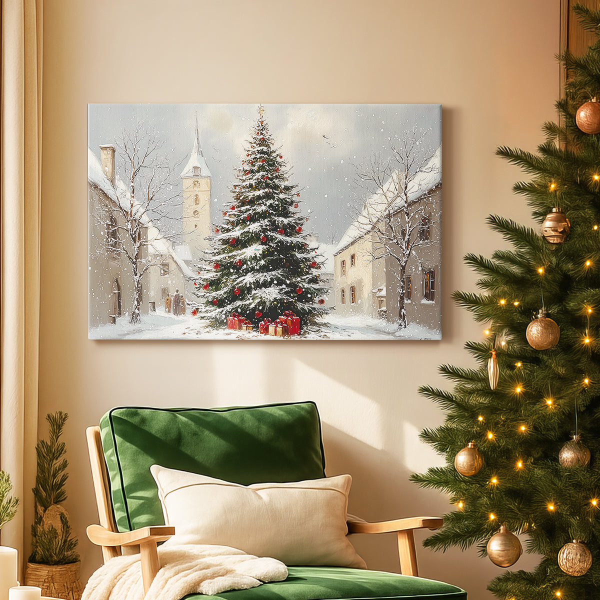 Silver Evergreen at Dawn - Canvas Art Print
