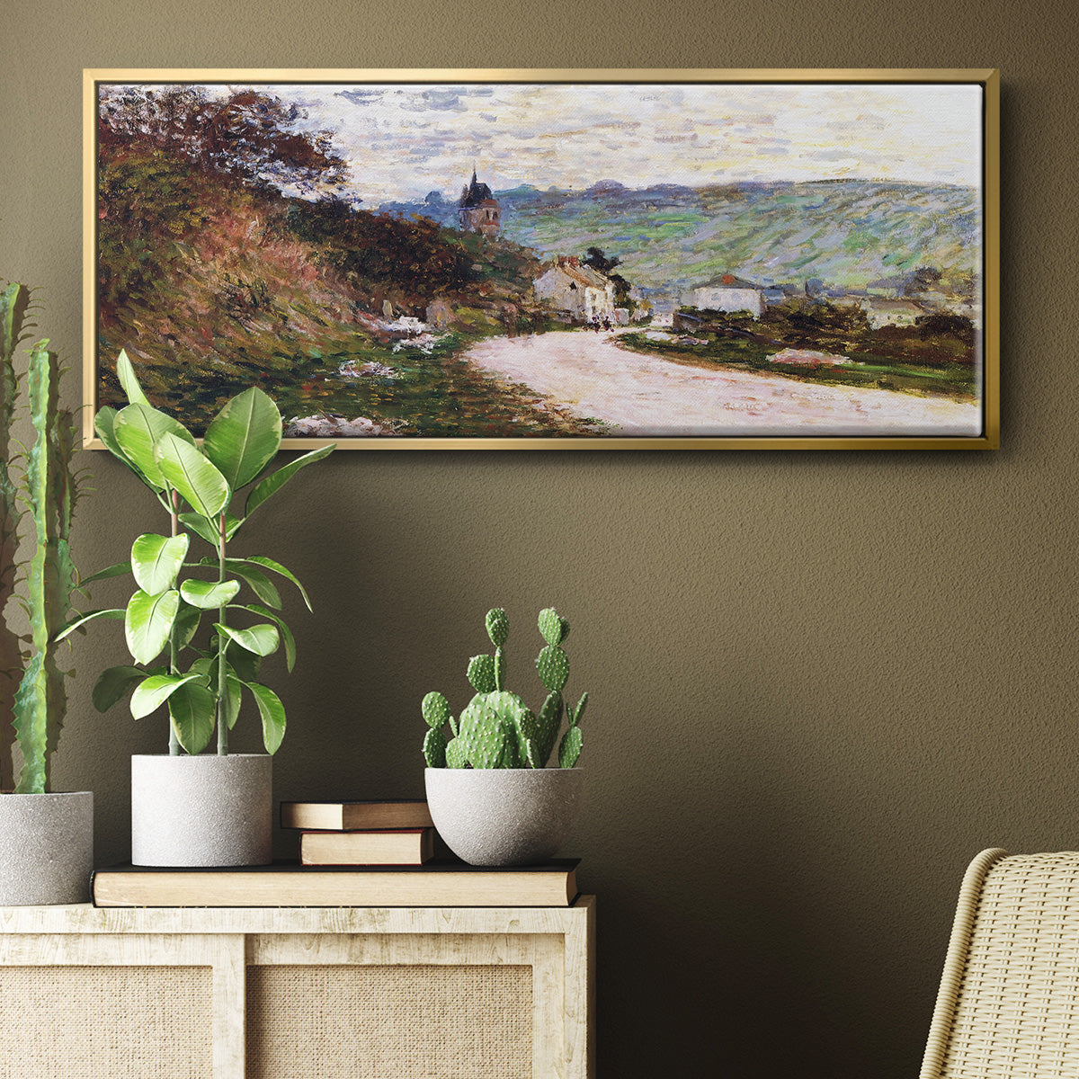 The Road at Vétheuil, 1878 - Floater Framed Canvas Print