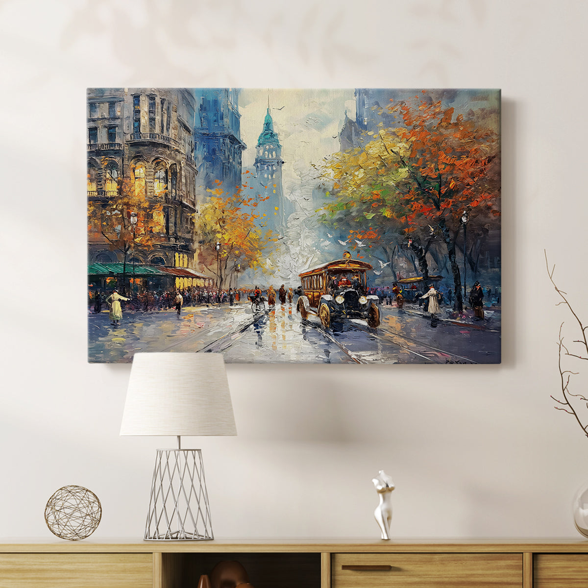 City Oil Painting XXIII - Canvas Art Print