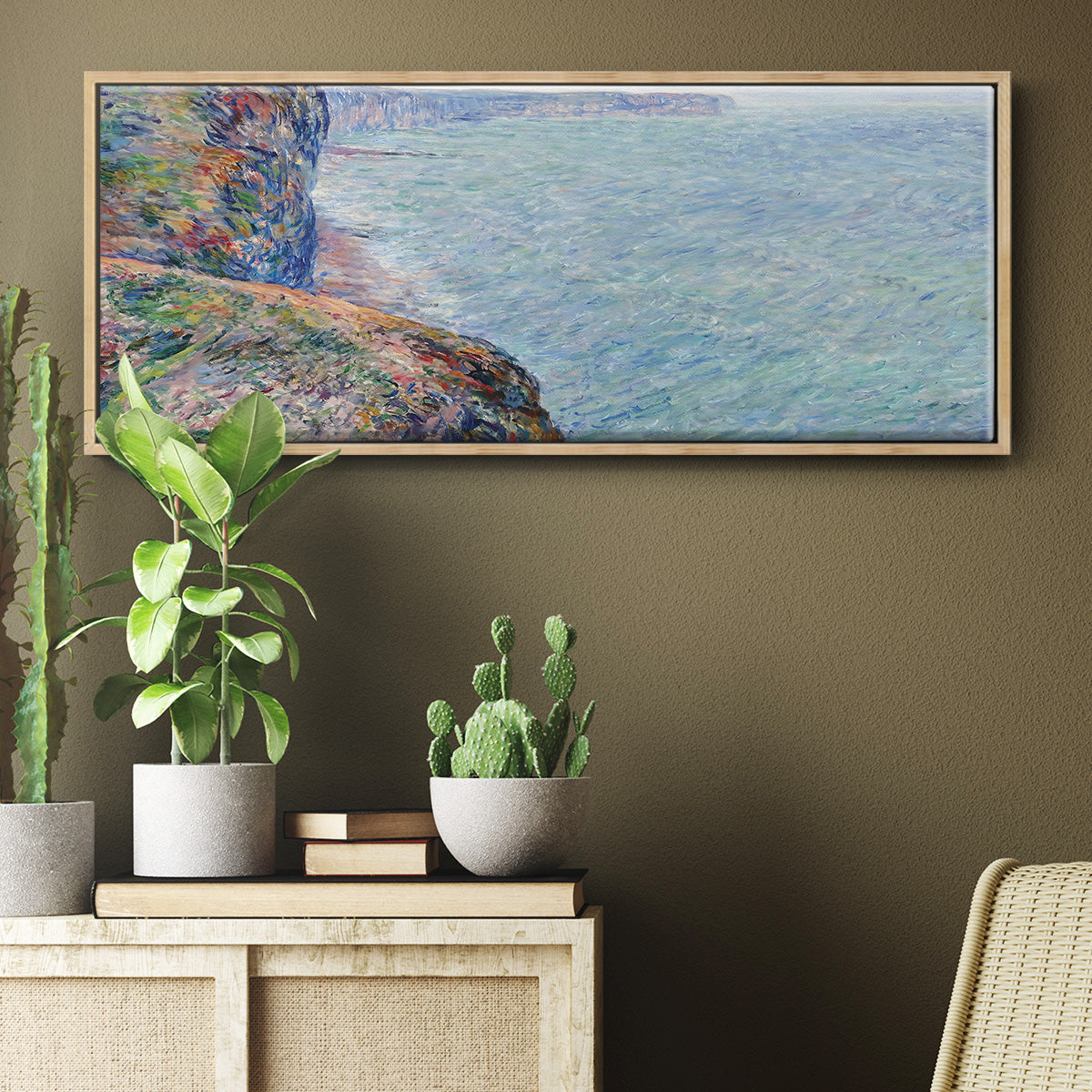 The Sea Seen from the Cliffs of Fecamp, 1881 - Floater Framed Canvas Print
