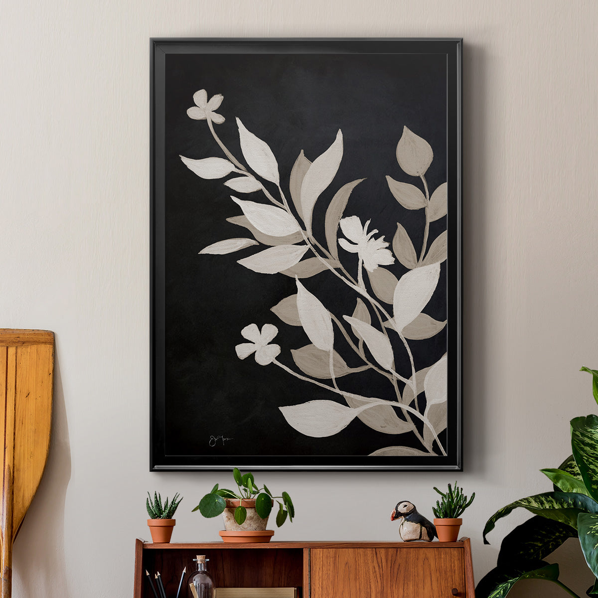 Midnight Silhouette II - Modern Framed Canvas Print