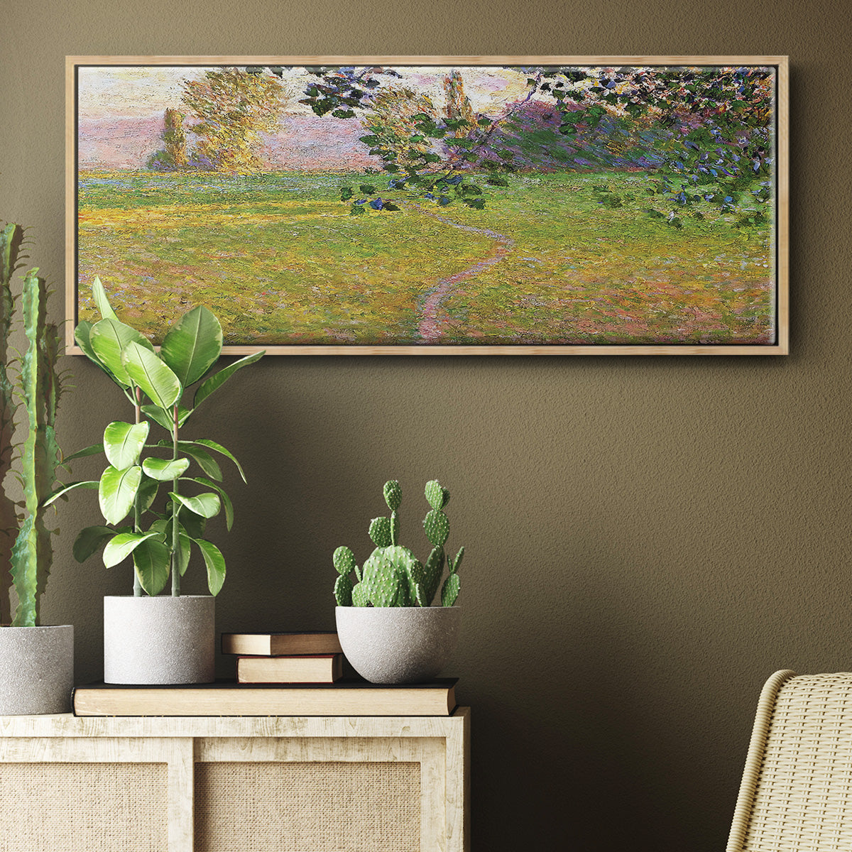 Morning Landscape, Giverny, 1888 - Floater Framed Canvas Print