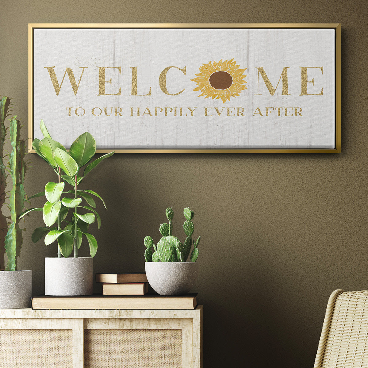 Welcome Happily Ever After - Floater Framed Canvas Print