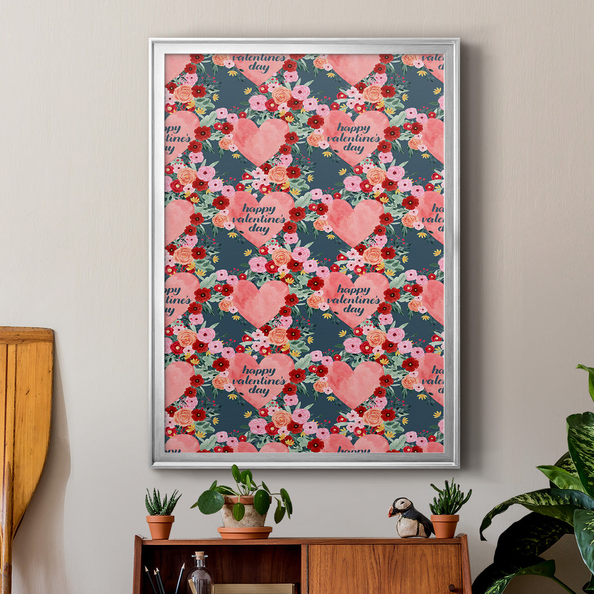 Sweet Hearts Collection E - Modern Framed Canvas Print