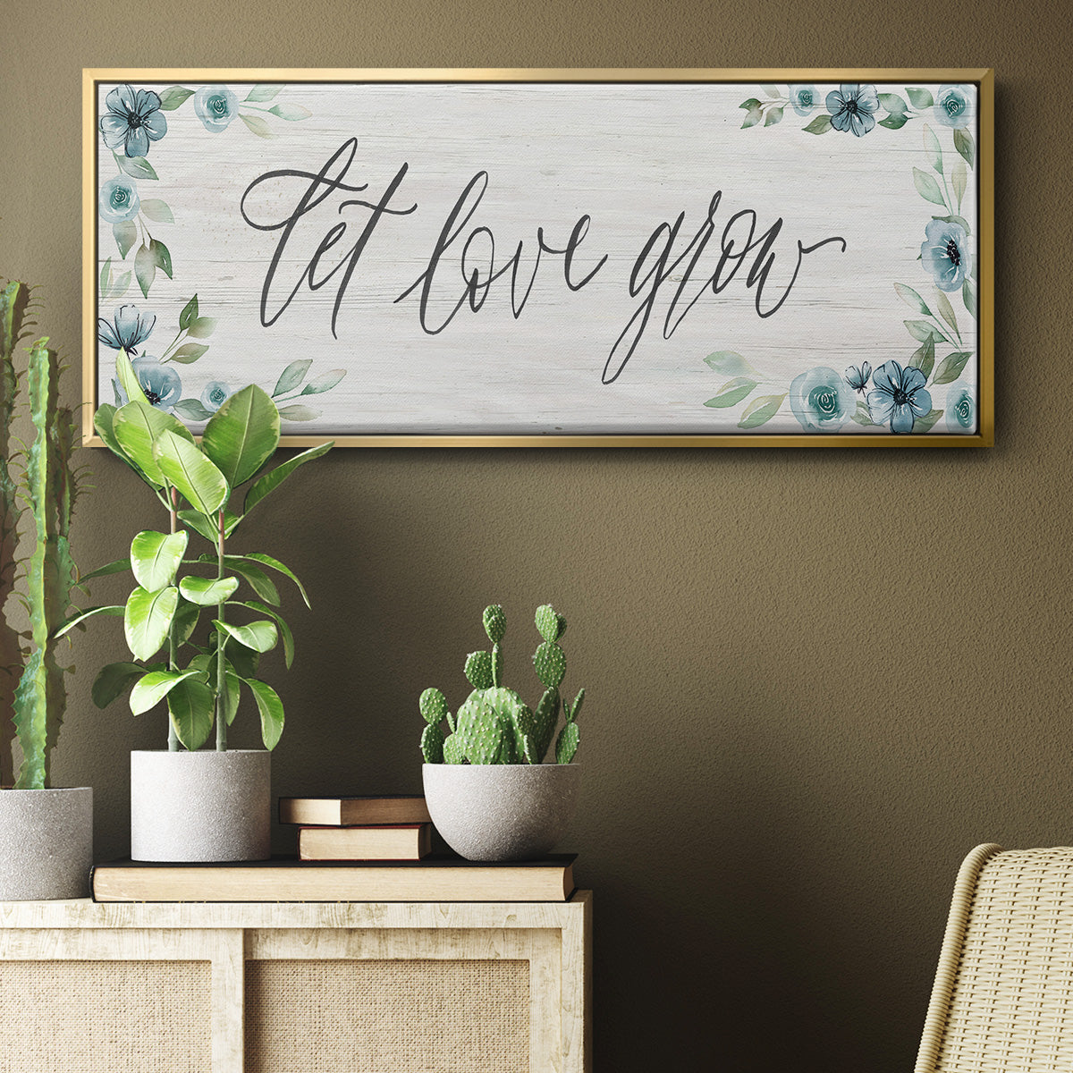Let Love Grow - Floater Framed Canvas Print