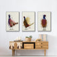 Pheasant Splash 3 - Framed Premium Gallery Wrapped Canvas L Frame 3 Piece Set - Ready to Hang