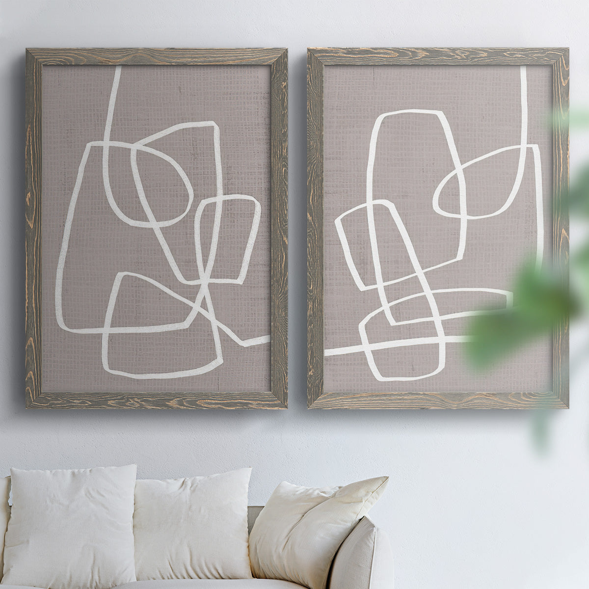 Linen Roundabout I - Premium Framed Canvas 2 Piece Set - Ready to Hang