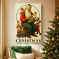 Tinsel-Gold Wreath Square - Canvas Art Print