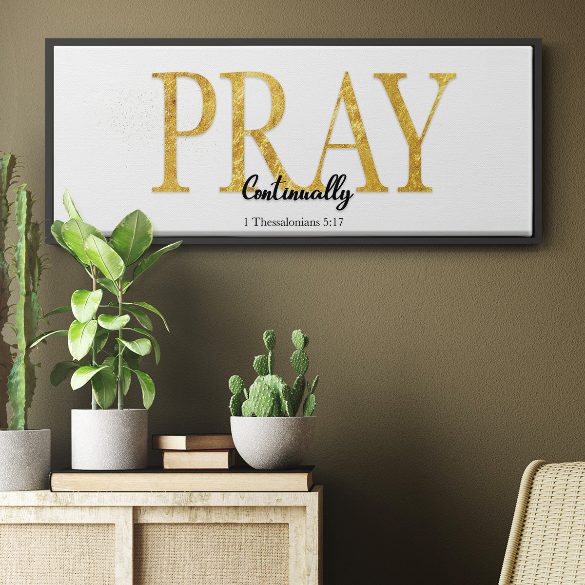 Pray Continually - Floater Framed Canvas Print