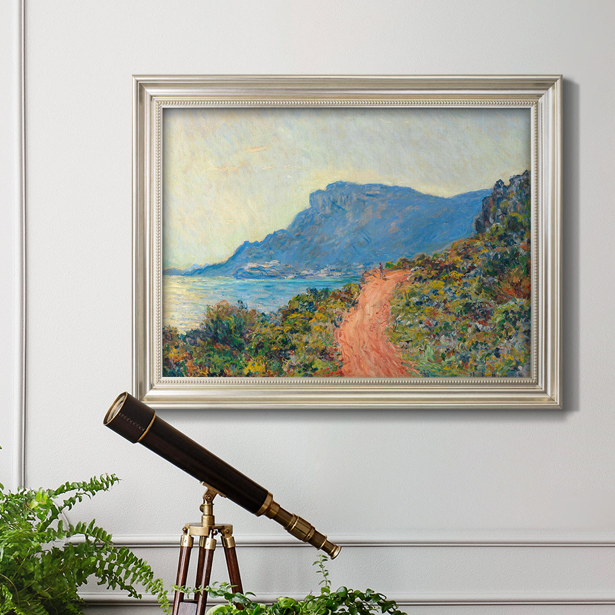 Affiche La Corniche près de Monaco Peinture - Ornate Framed Canvas Print