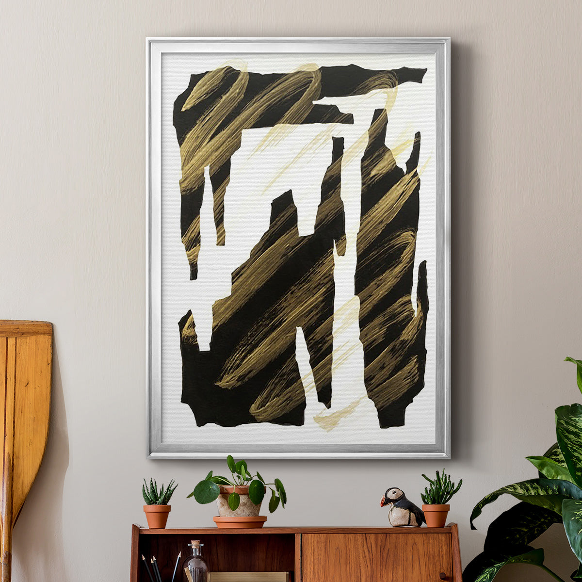 Onyx Obelisks IV - Modern Framed Canvas Print