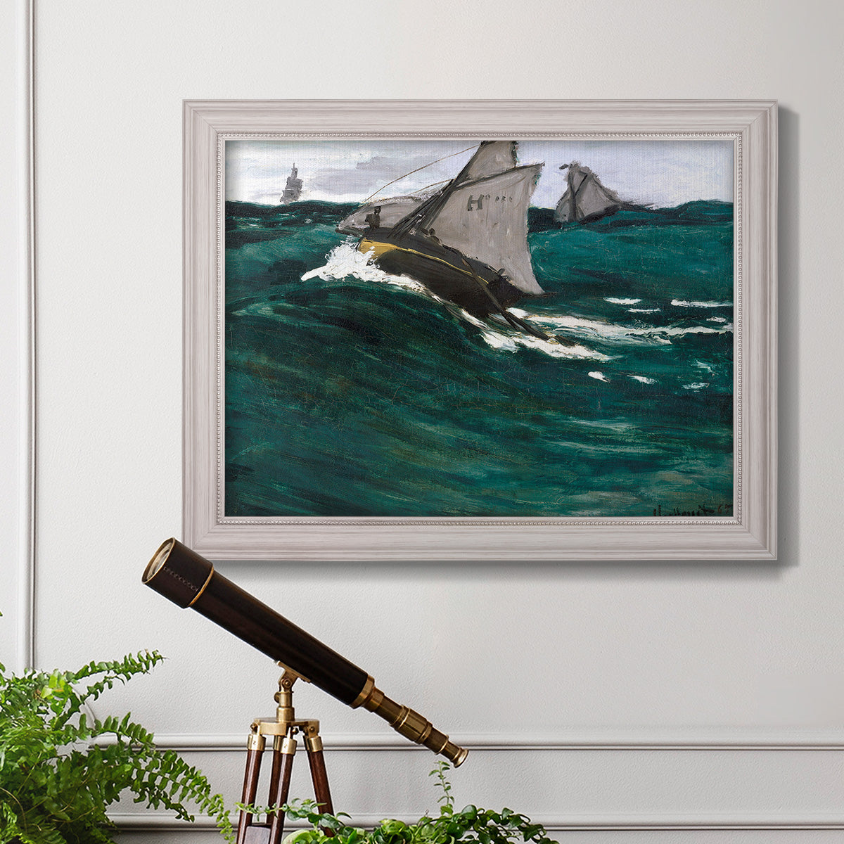 The Green Wave - Ornate Framed Canvas Print