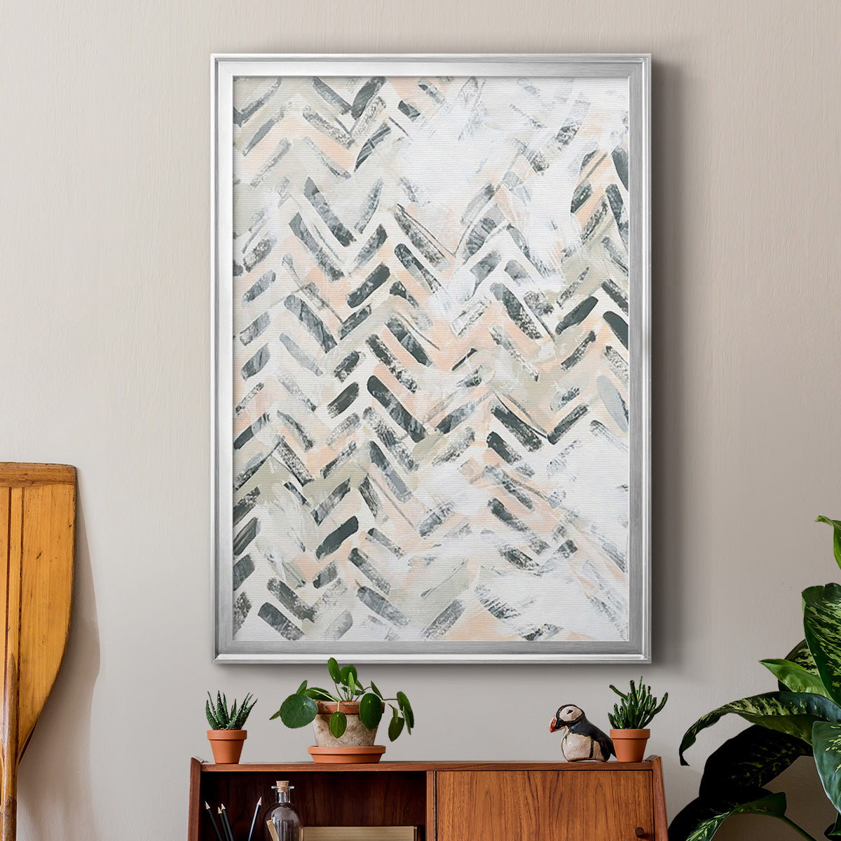 Sand Glyphs II - Modern Framed Canvas Print