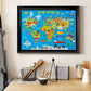 World Map Premium Classic Framed Canvas - Ready to Hang