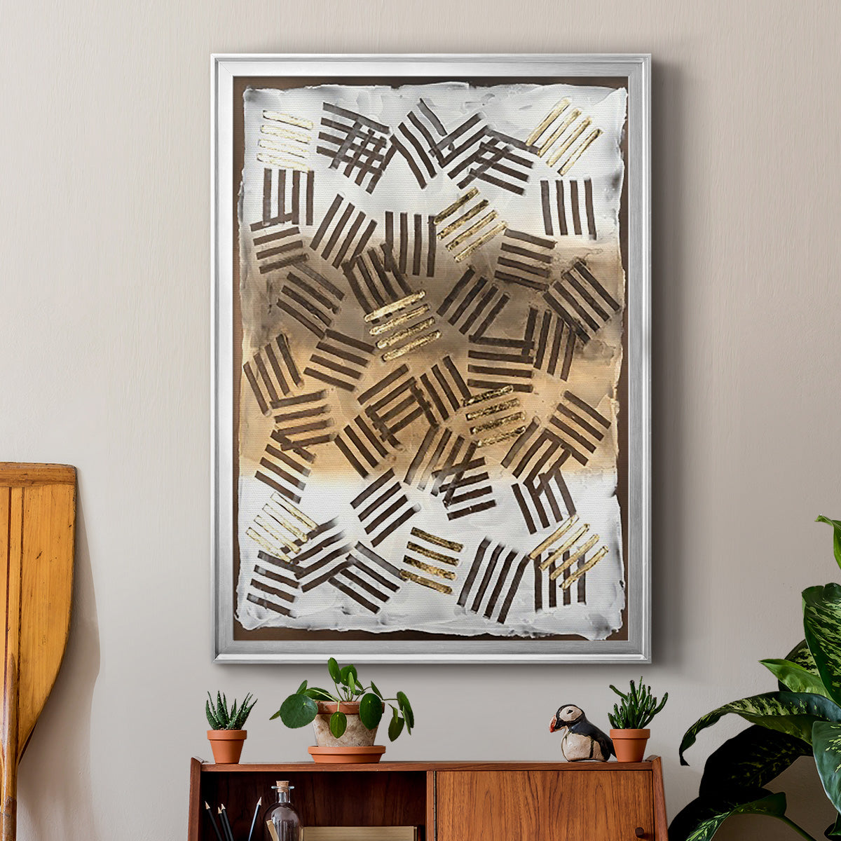 Raffia Palm II - Modern Framed Canvas Print