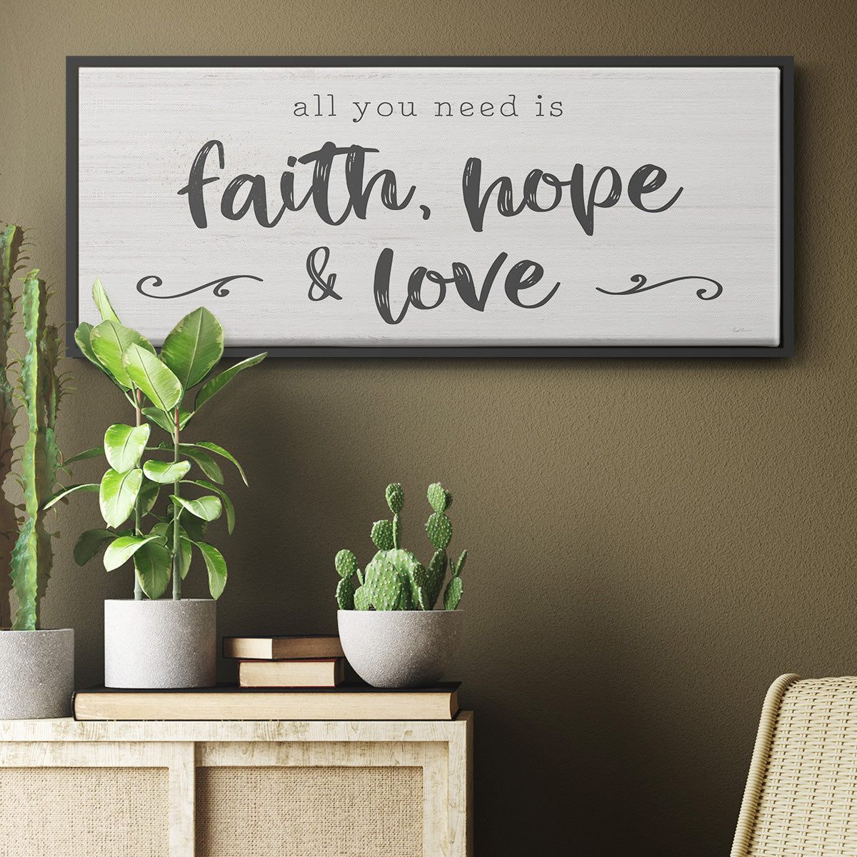Faith Hope Love - Floater Framed Canvas Print