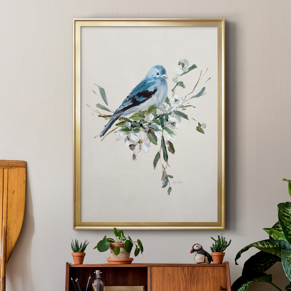 Bluebird Happy I - Modern Framed Canvas Print