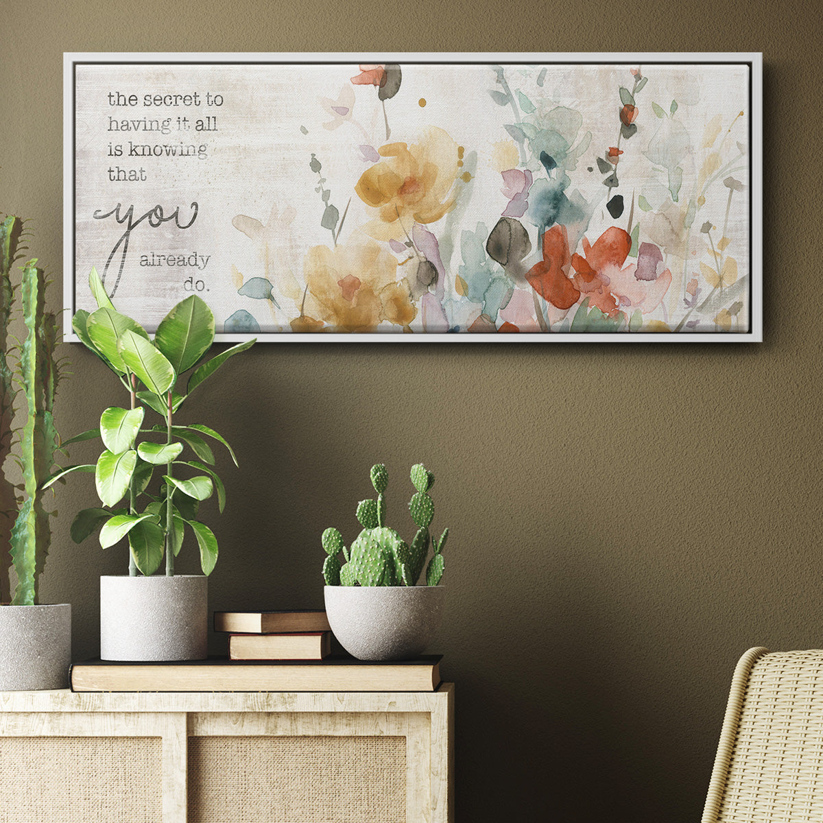 Full Bloom Verse - Floater Framed Canvas Print