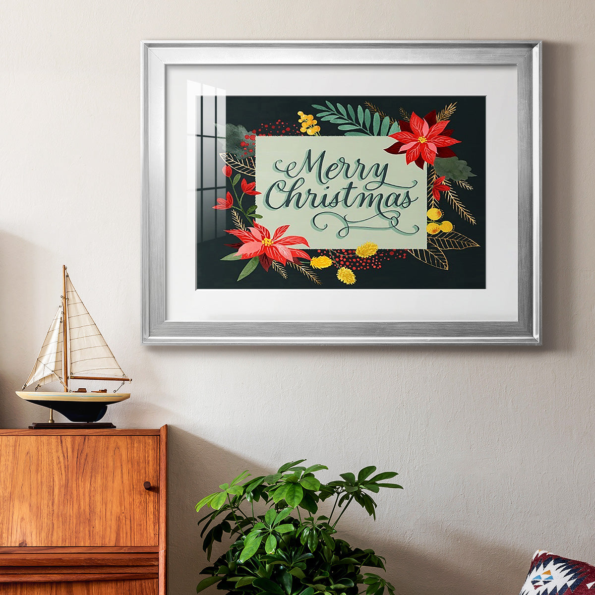 Bright Christmas Night  I - Modern Framed Art Print
