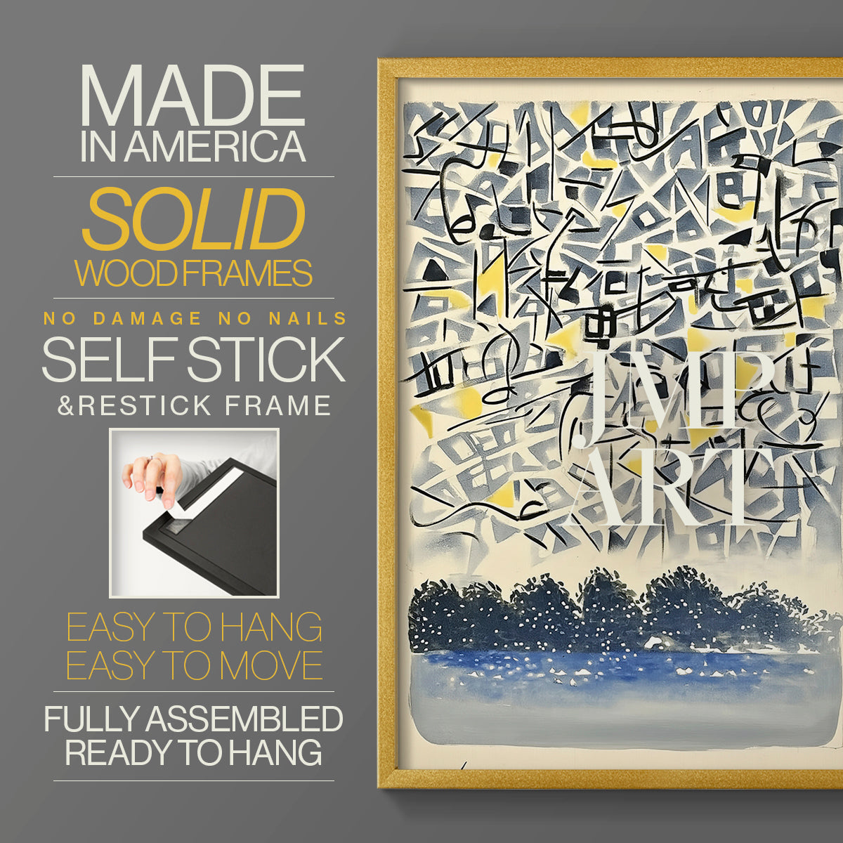 Abstract Series CXCII - Restickable Framed Art Set