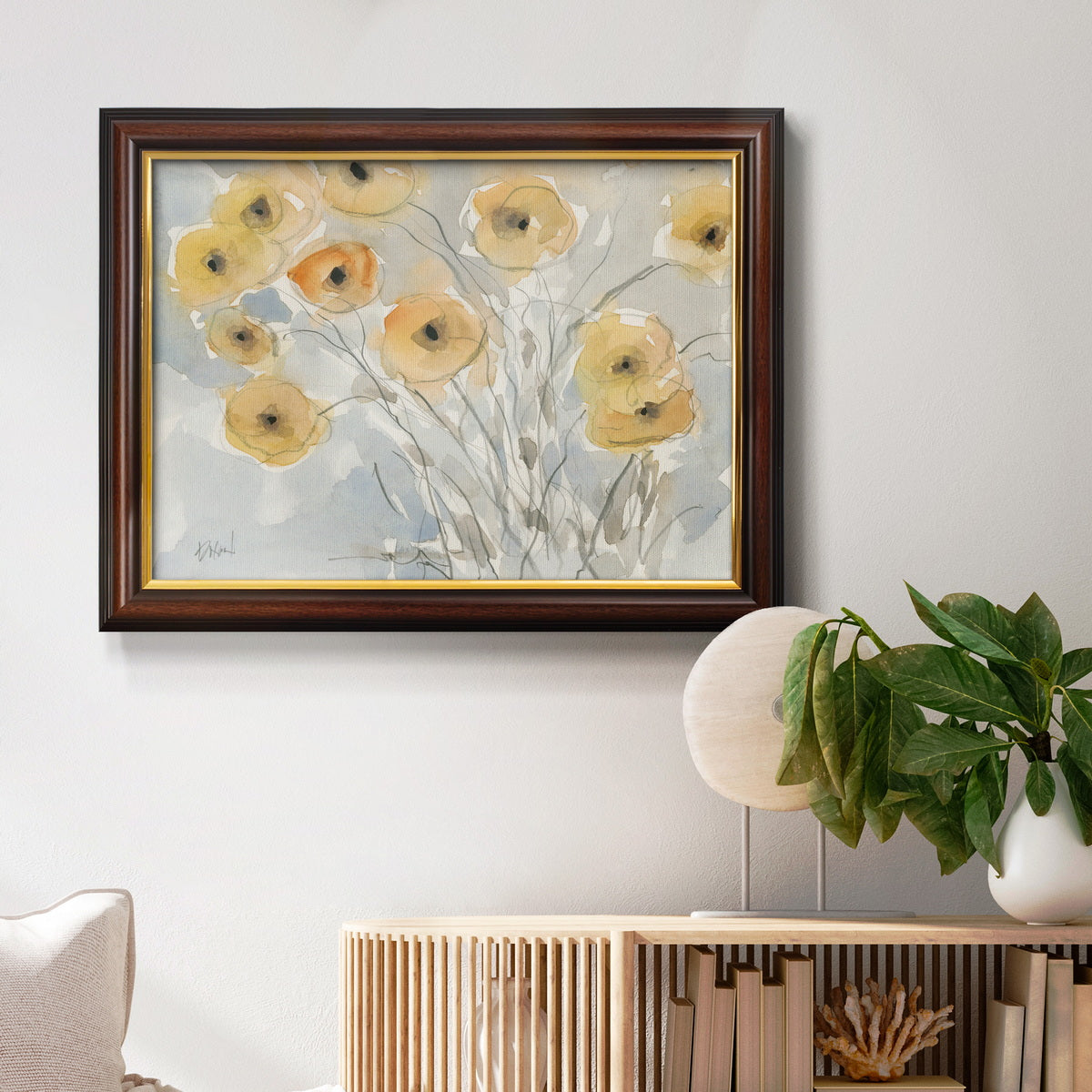 Sunset Poppies II Premium Framed Canvas- Ready to Hang