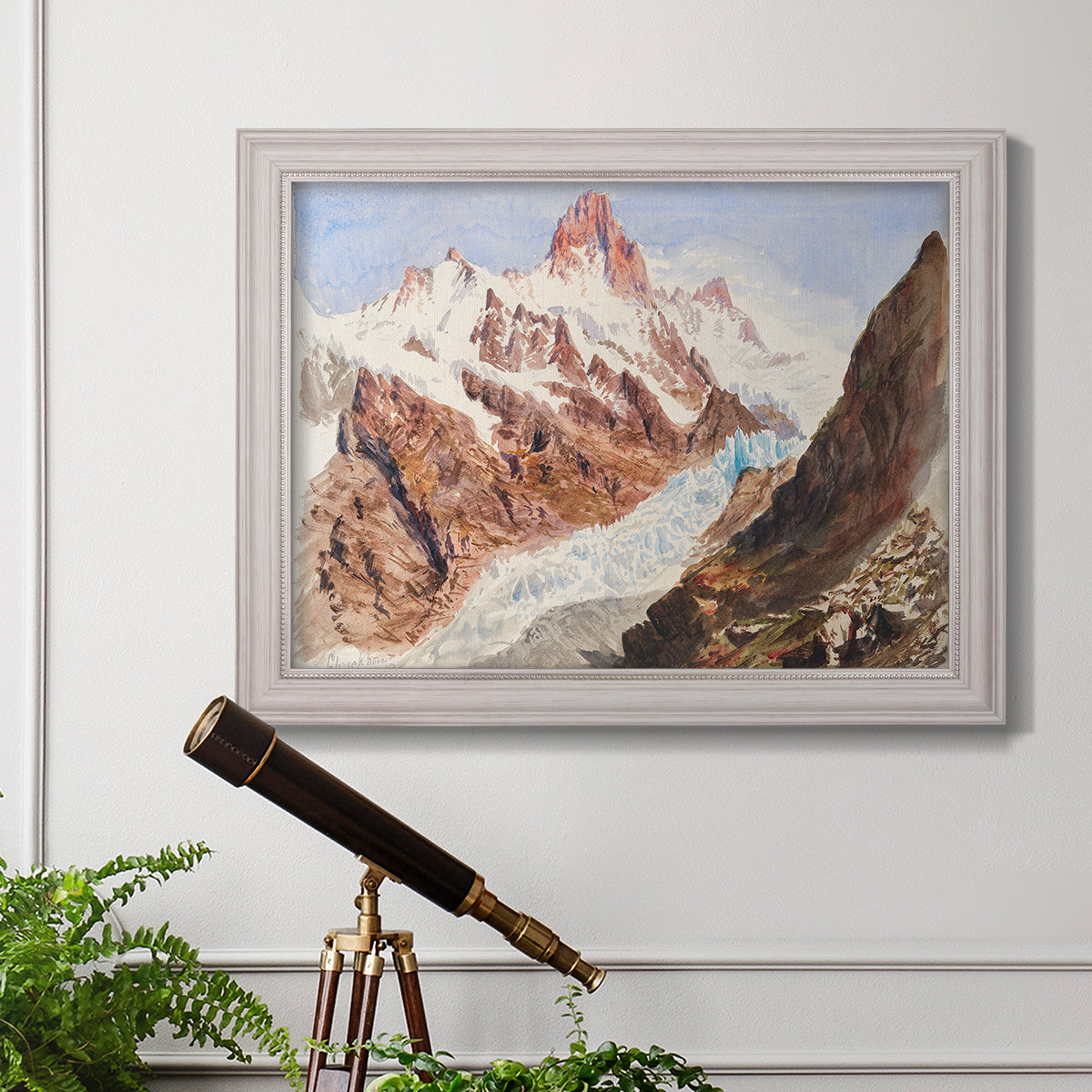 Schreckhorn, Eismeer - Ornate Framed Canvas Print