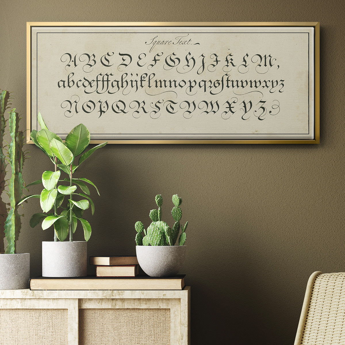 Manuscript Sampler III - Floater Framed Canvas Print