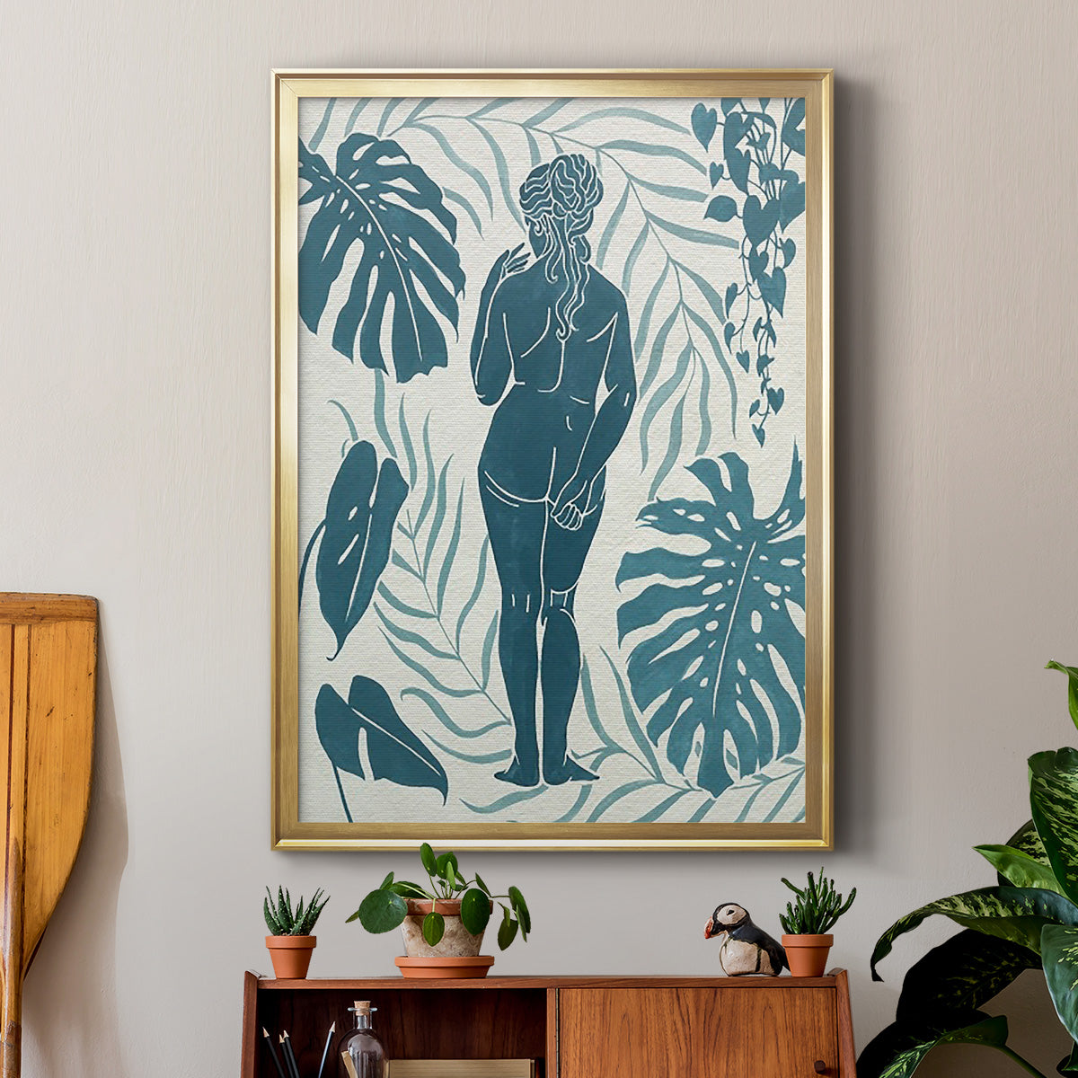 Moon Gazer III - Modern Framed Canvas Print