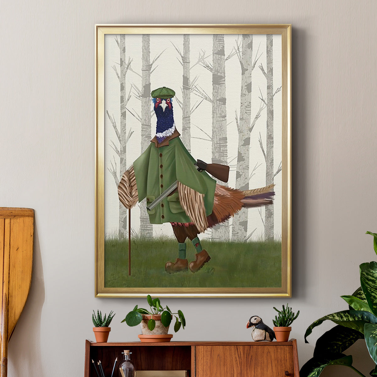 Pheasant Shooting Party 6 - Modern Framed Canvas Print