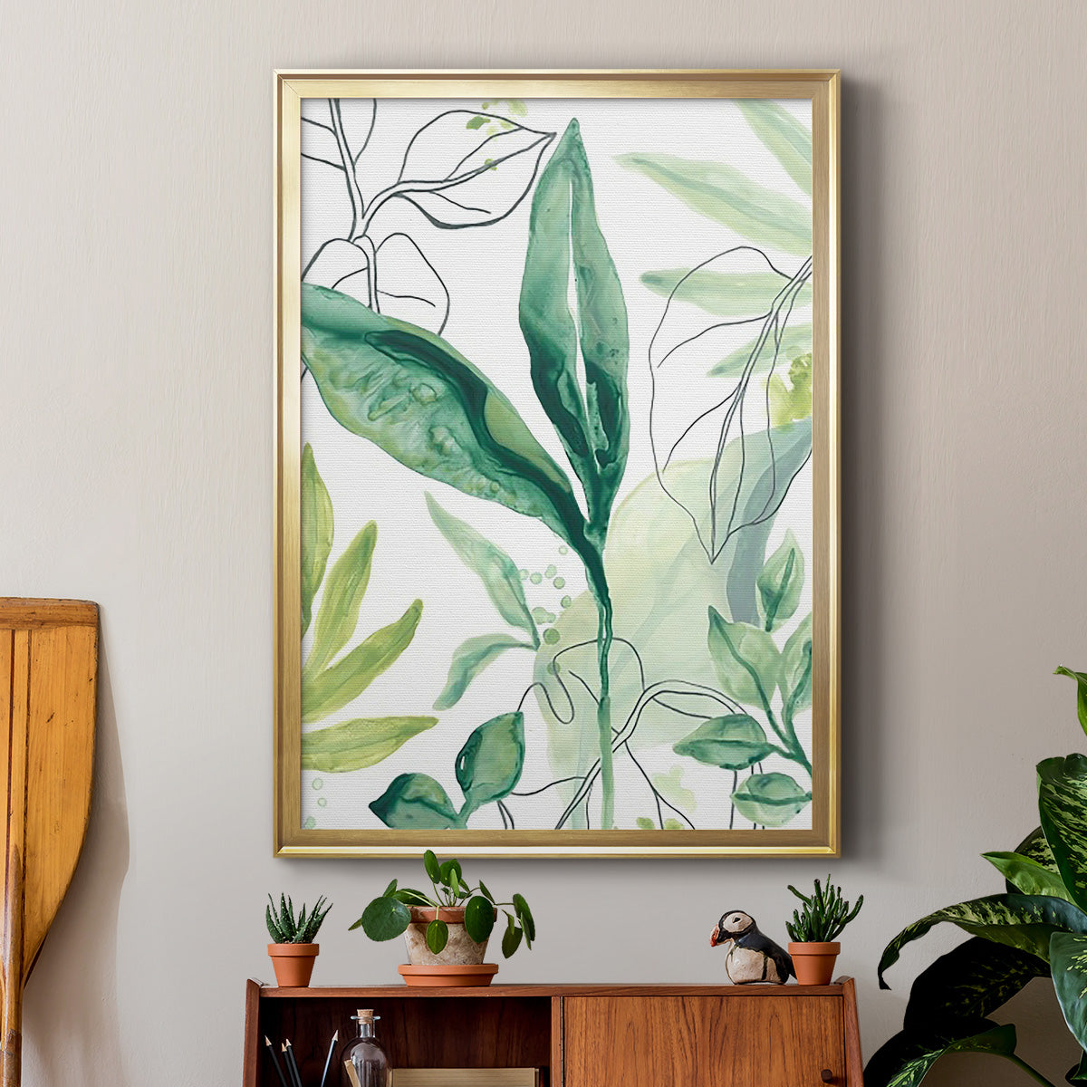 Tropical Palm Chorus IV - Modern Framed Canvas Print