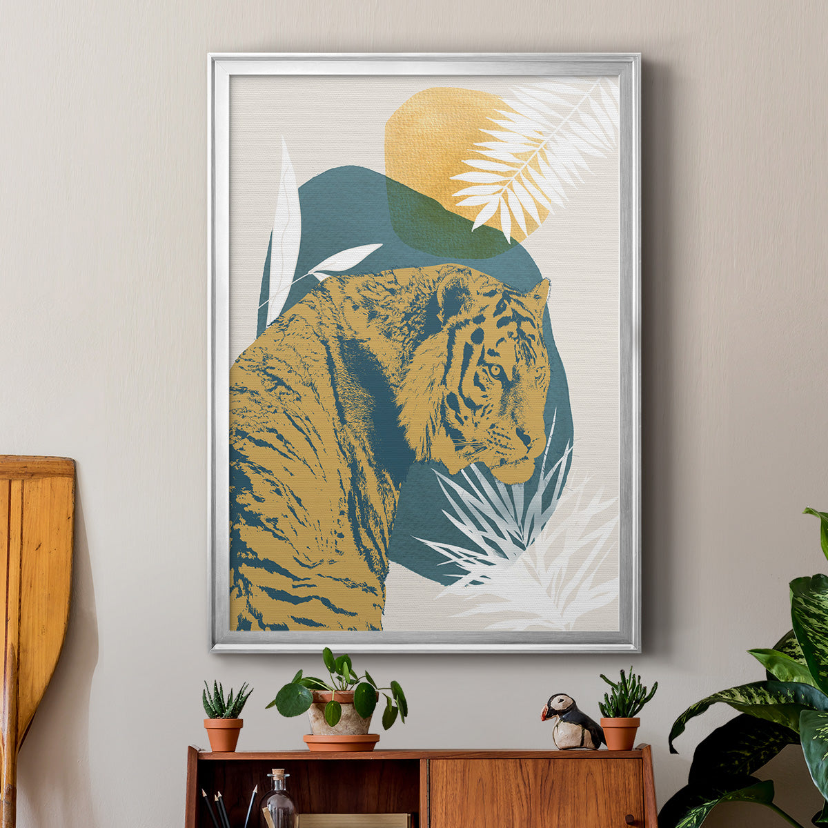 Jungle Cat I - Modern Framed Canvas Print