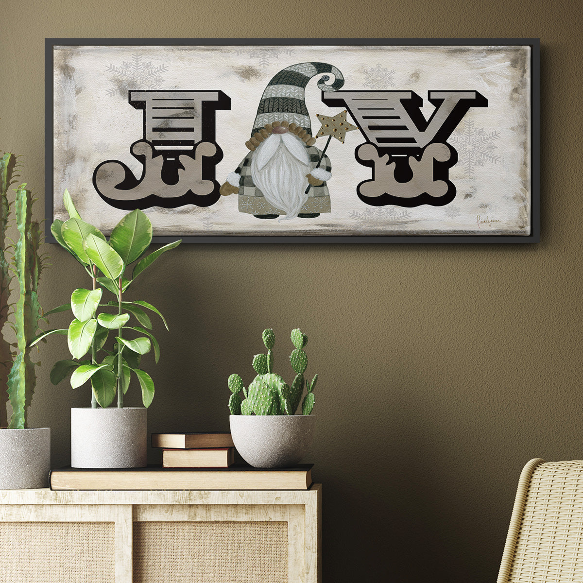 Winter Wonderland Friend Joy - Floater Framed Canvas Print