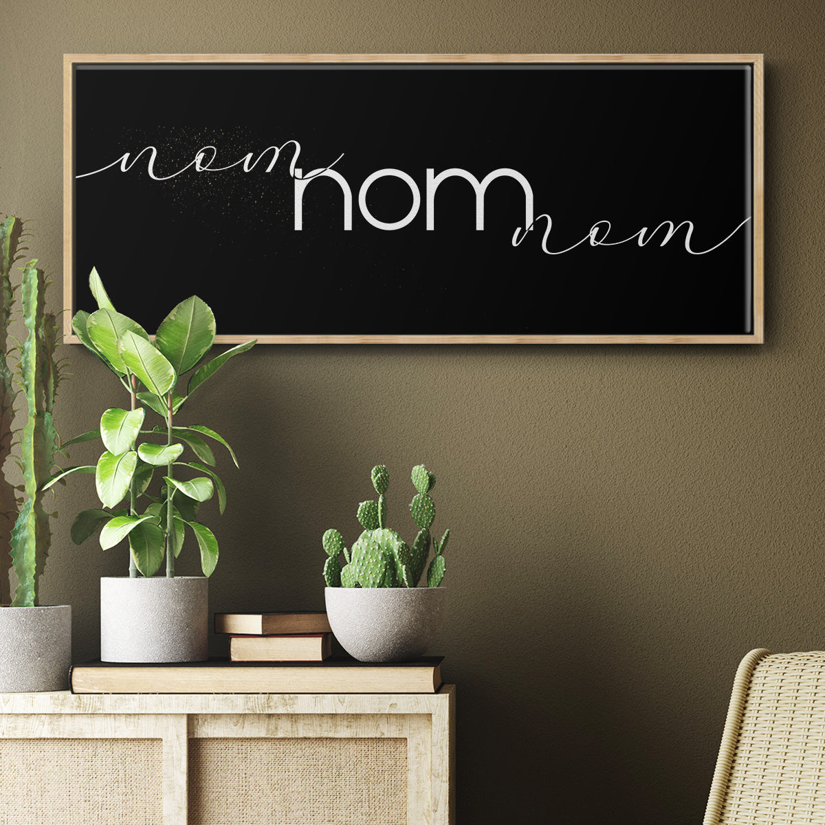 Nom Nom Nom - Floater Framed Canvas Print